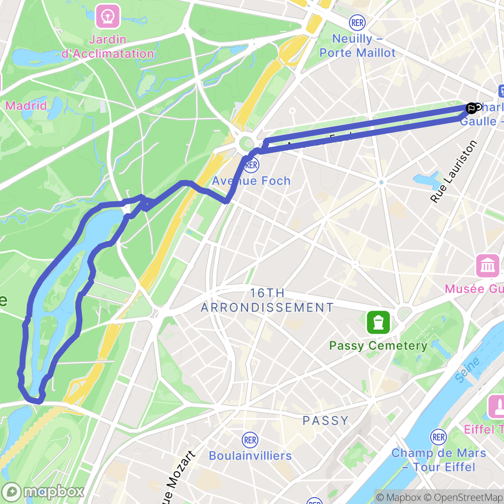 Paris : carte du parcours de randonnée - France