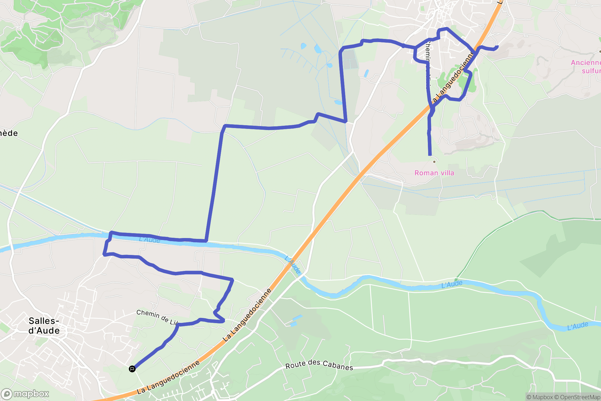 Salles-d'Aude : carte du parcours de randonnée - France