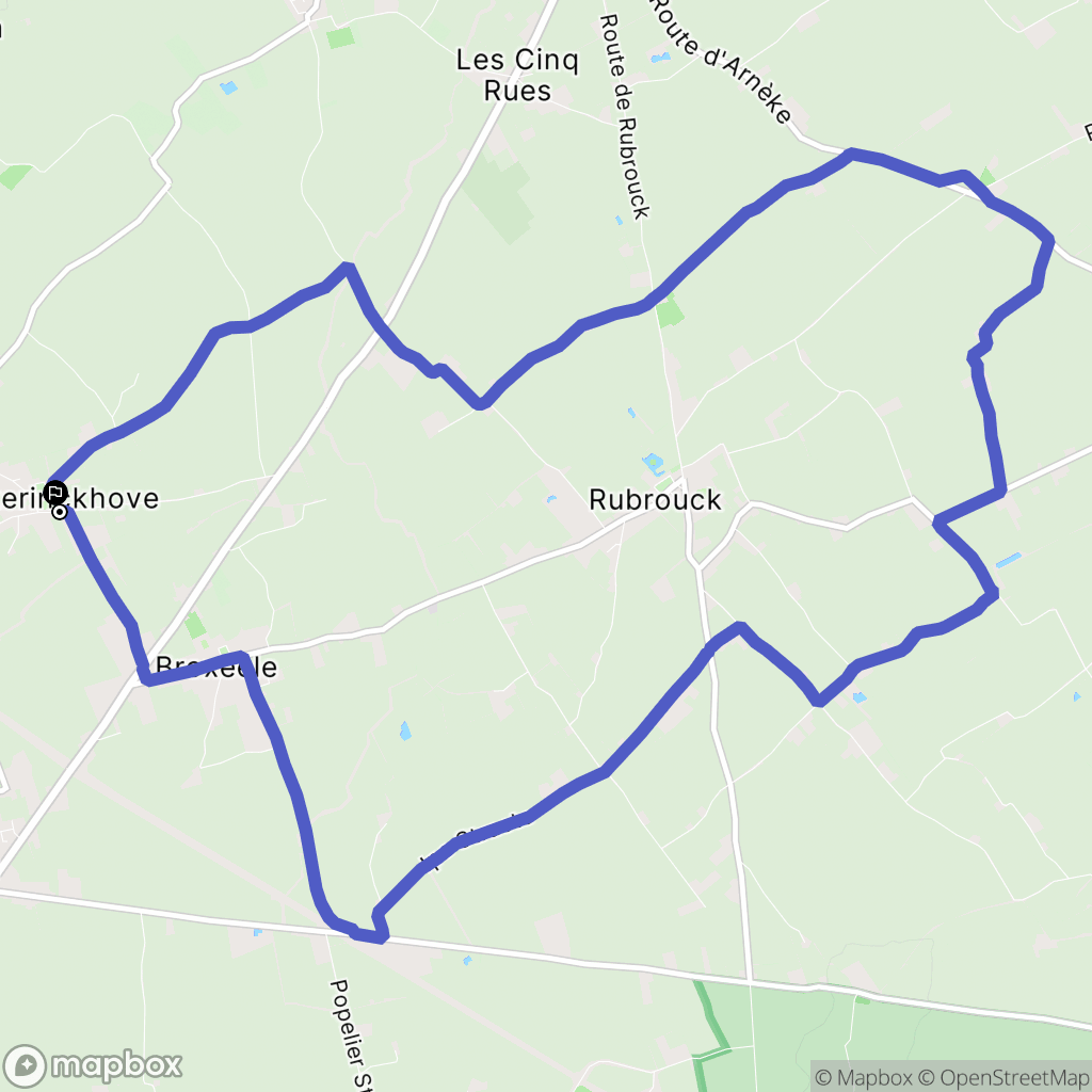 Volckerinckhove : carte du parcours de randonnée - France