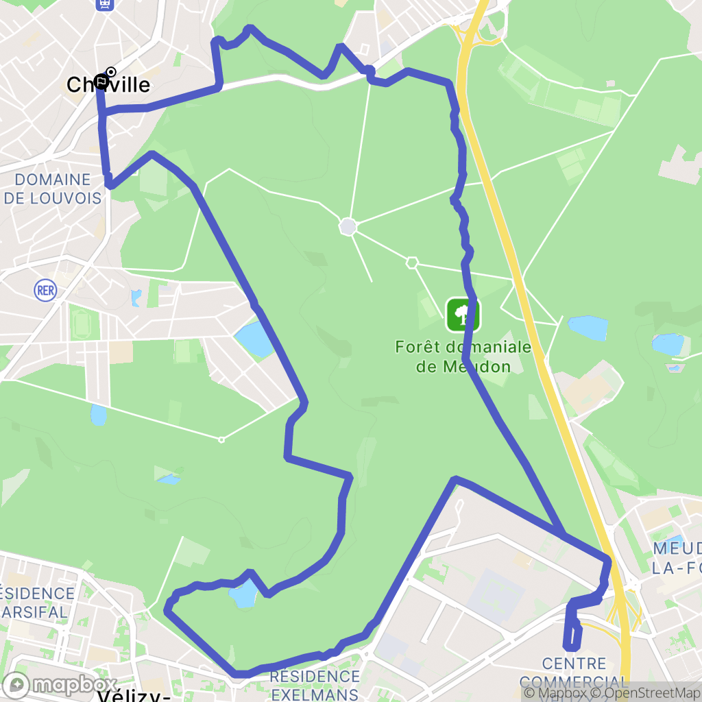 Chaville : carte du parcours de randonnée - France