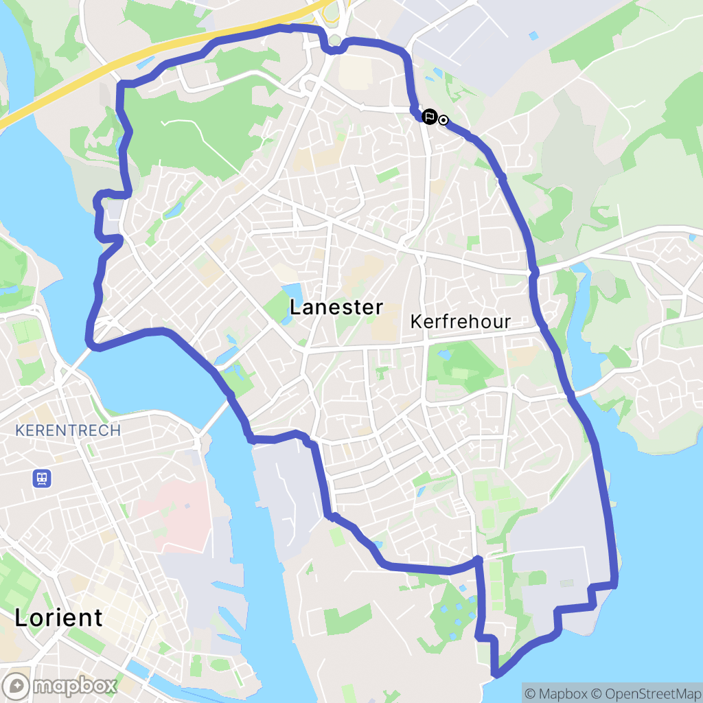 Lanester : carte du parcours de randonnée - France