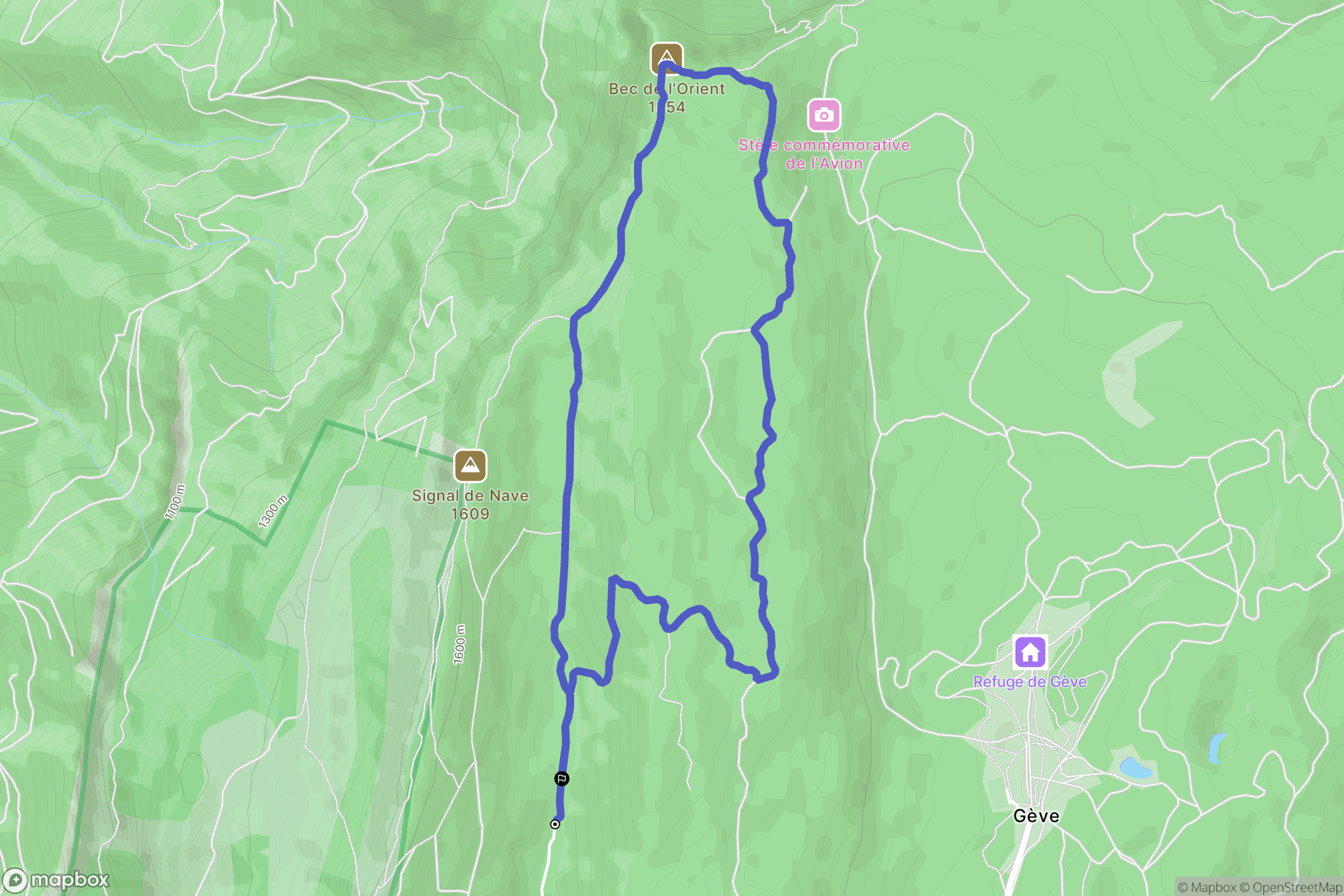 Autrans-Méaudre-en-Vercors : carte du parcours de randonnée - France