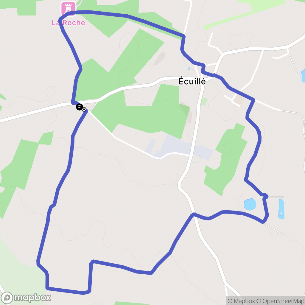 Écuillé : carte du parcours de randonnée - France