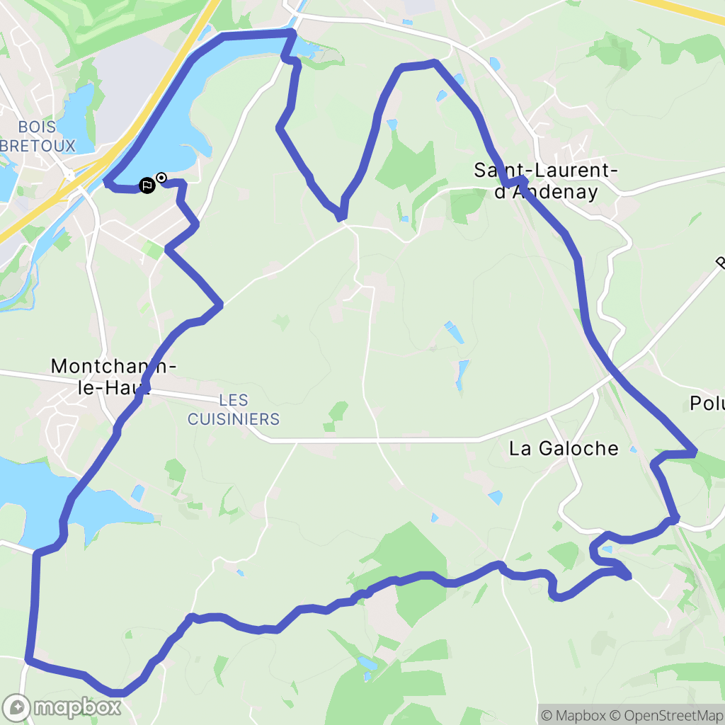 Saint-Laurent-d'Andenay : carte du parcours de randonnée - France