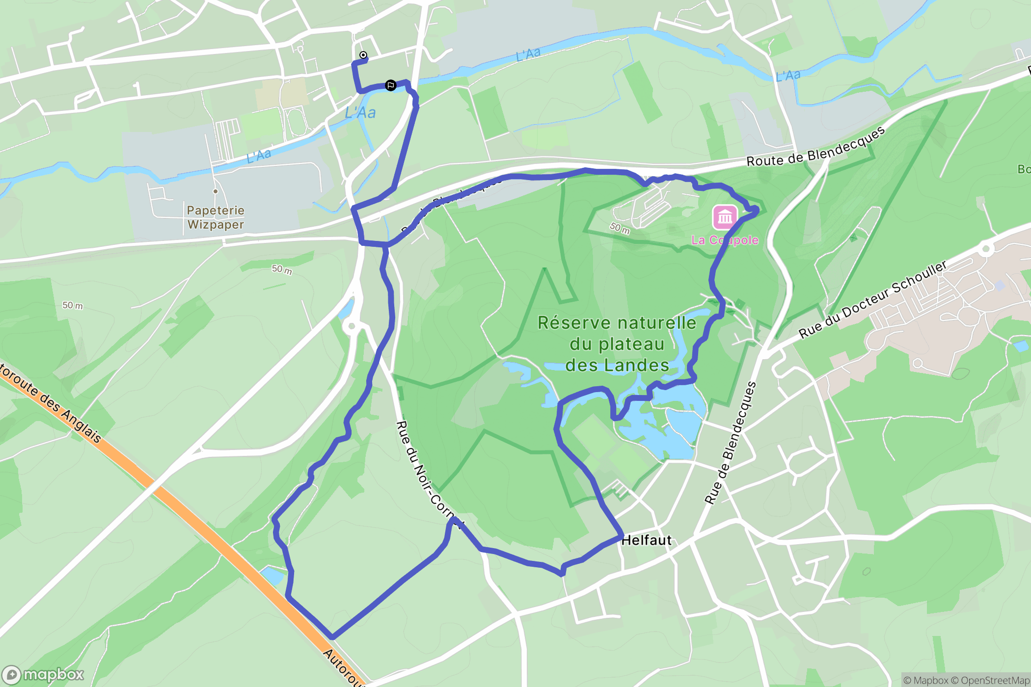 Wizernes : carte du parcours de randonnée - France
