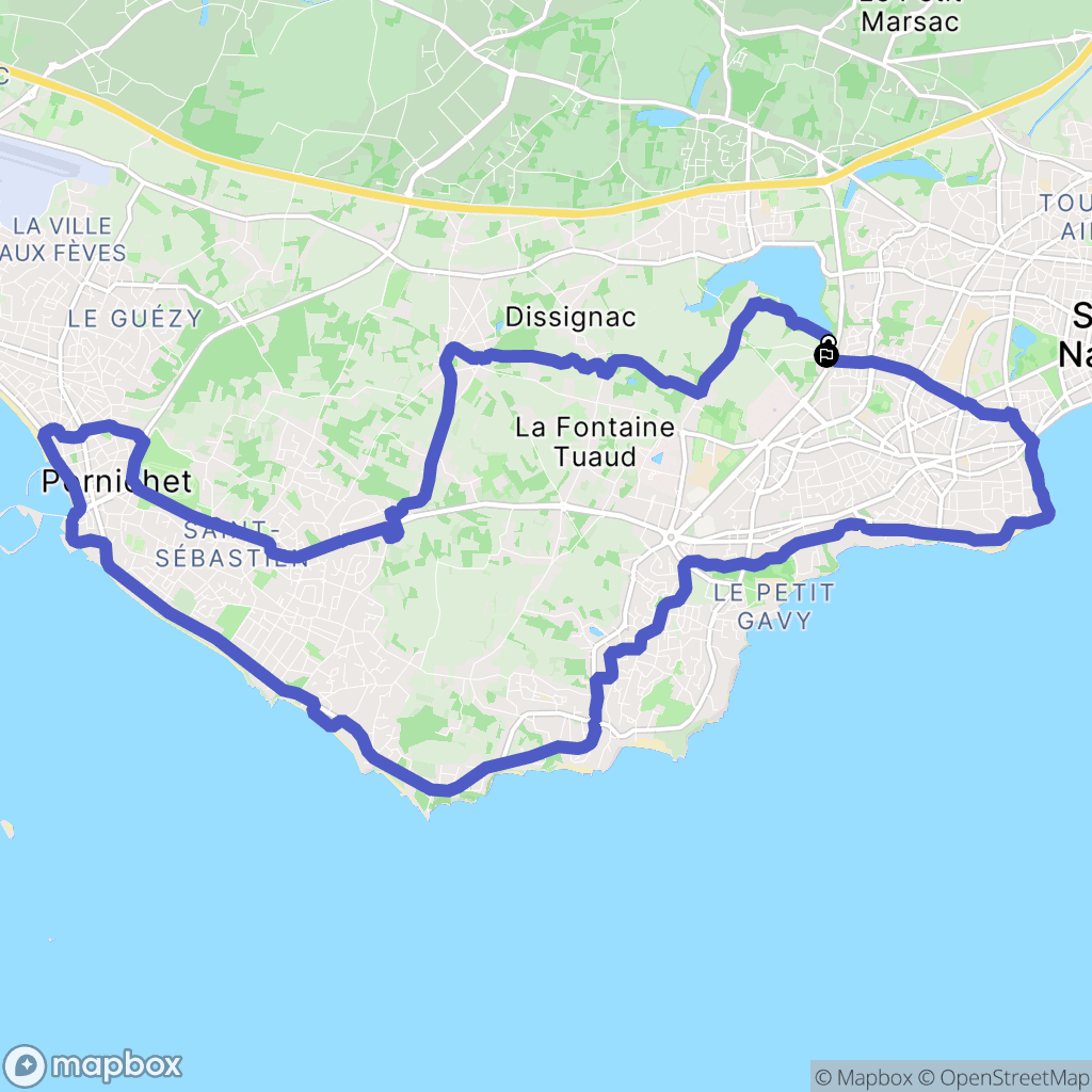 Saint-Nazaire : carte du parcours de randonnée - France