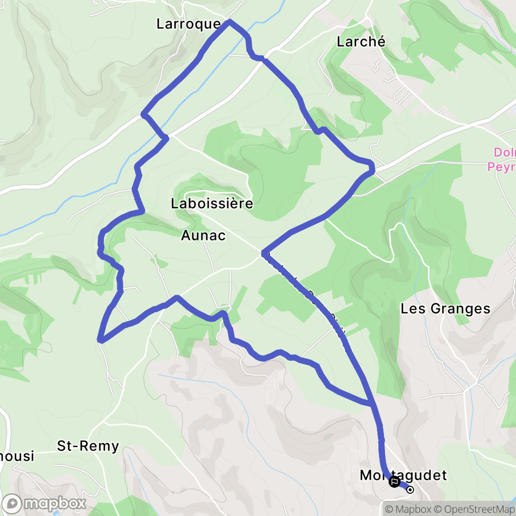Montagudet : carte du parcours de randonnée - France