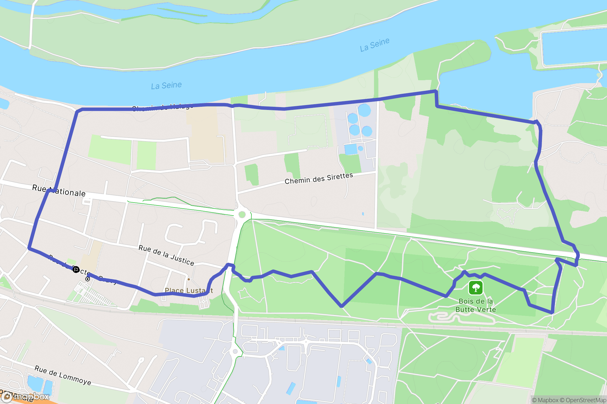 Rosny-sur-Seine : carte du parcours de randonnée - France
