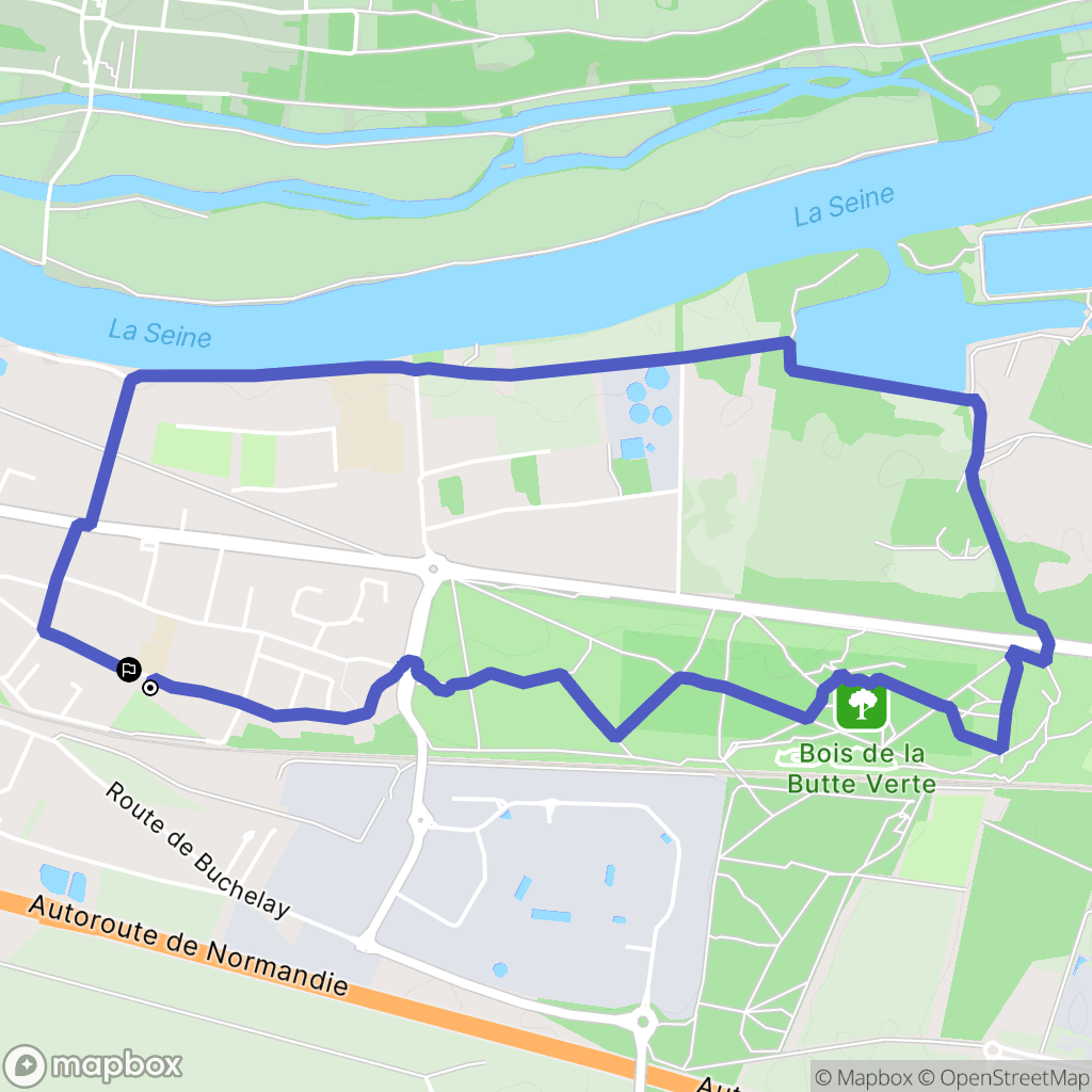 Rosny-sur-Seine : carte du parcours de randonnée - France