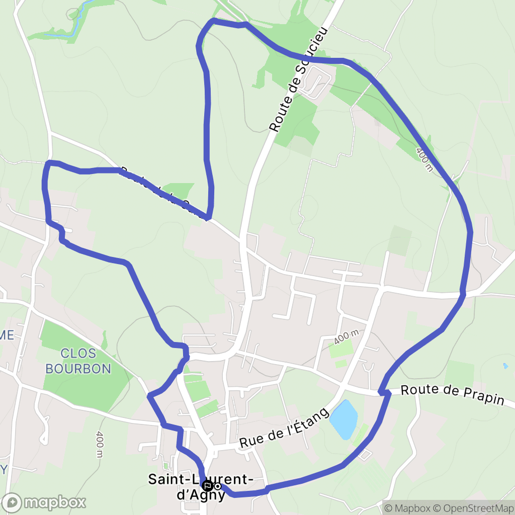 Saint-Laurent-d'Agny : carte du parcours de randonnée - France