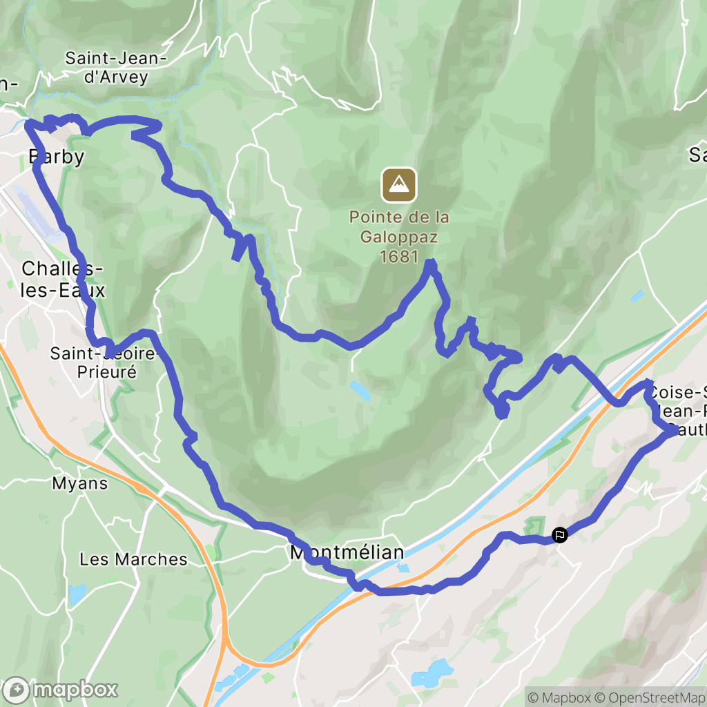 Coise-Saint-Jean-Pied-Gauthier : carte du parcours de randonnée - France