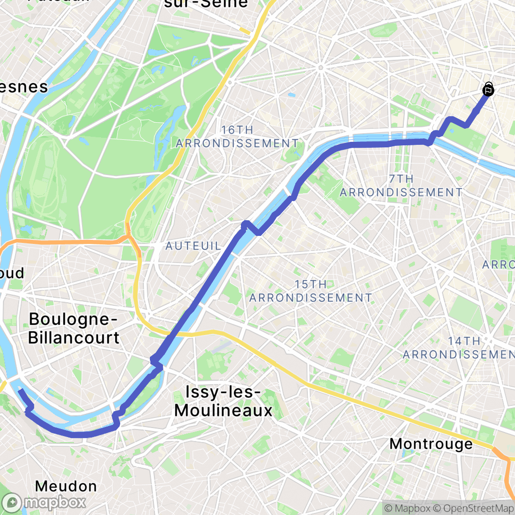 Paris : carte du parcours de randonnée - France