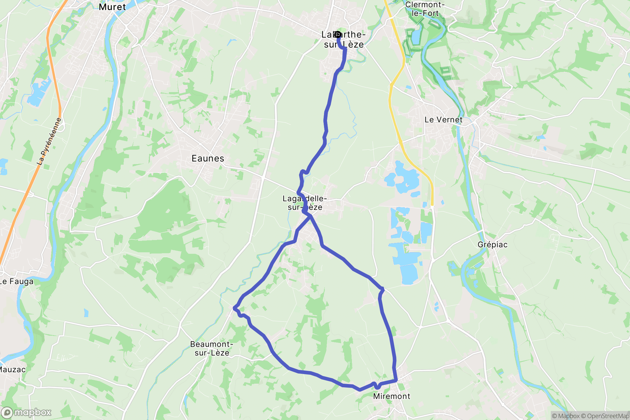 Labarthe-sur-Lèze : carte du parcours de randonnée - France