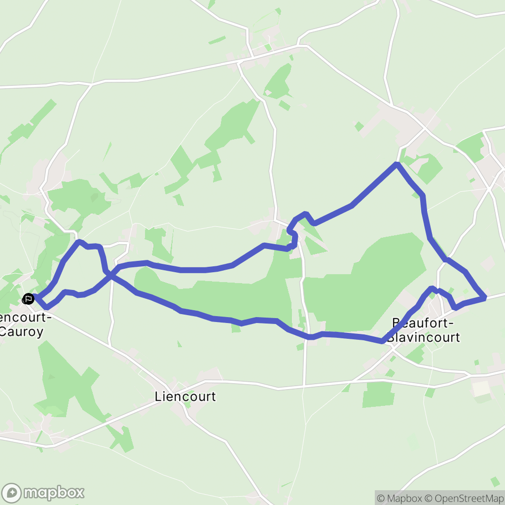 Berlencourt-le-Cauroy : carte du parcours de randonnée - France