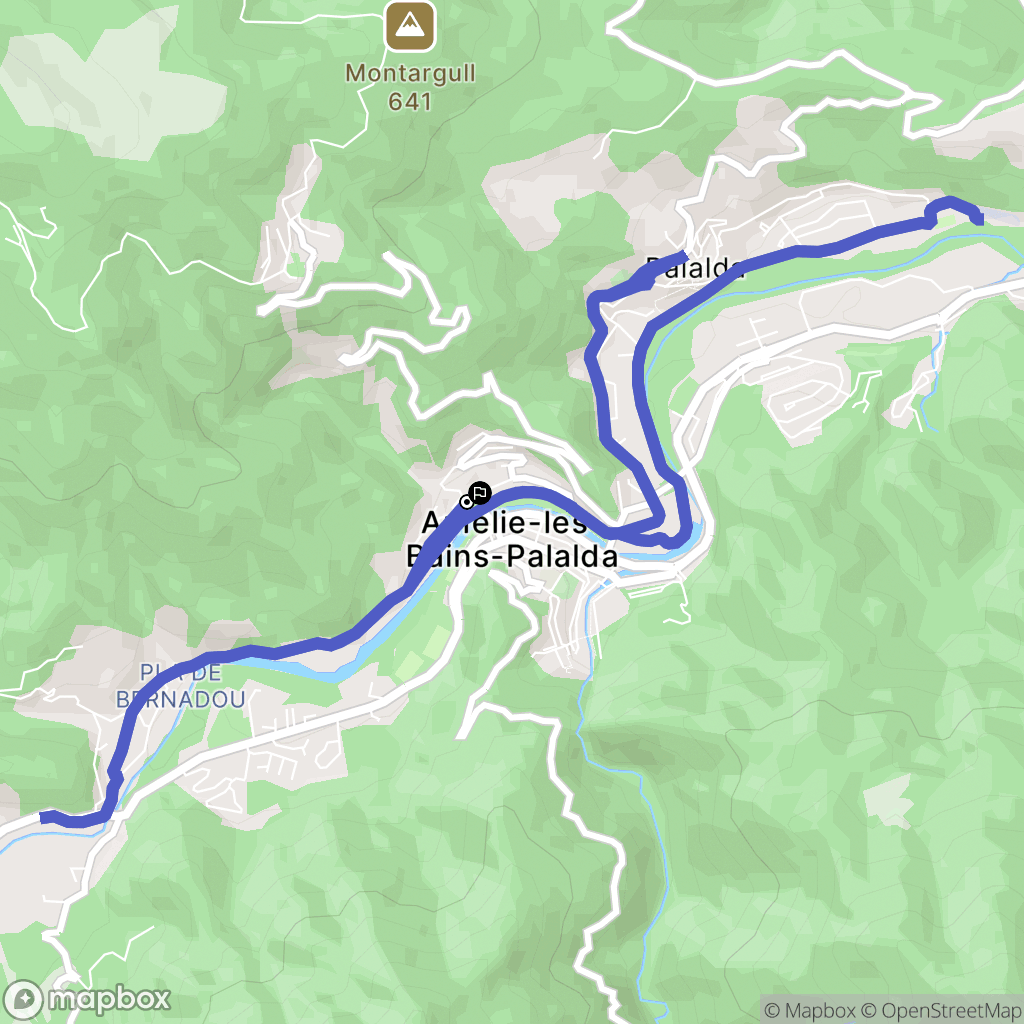 Amélie-les-Bains-Palalda : carte du parcours de randonnée - France