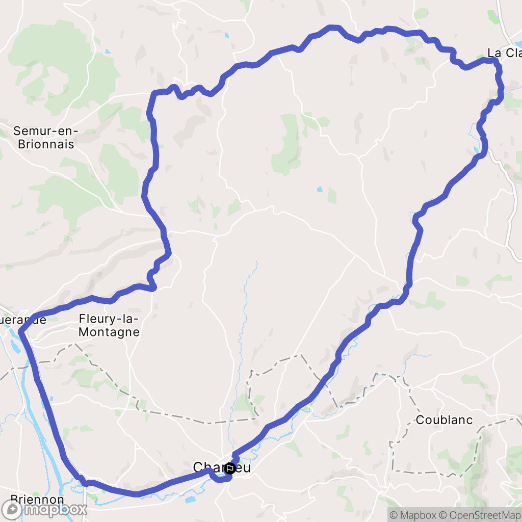 Charlieu : carte du parcours de randonnée - France