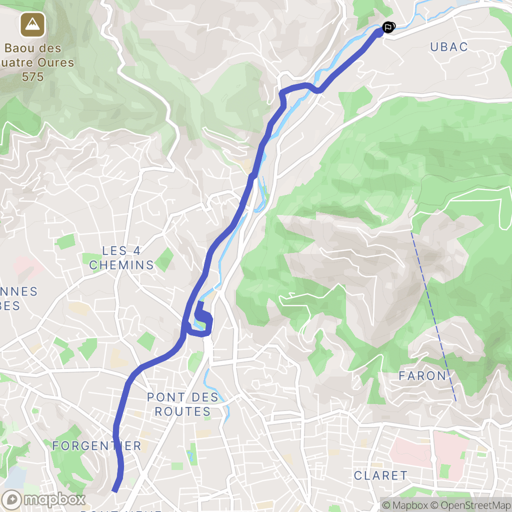 Le Revest-les-Eaux : carte du parcours de randonnée - France