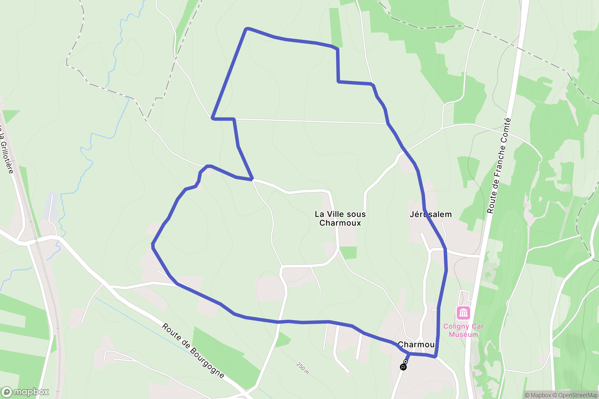 Coligny : carte du parcours de randonnée - France