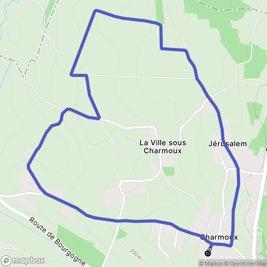 Coligny : carte du parcours de randonnée - France