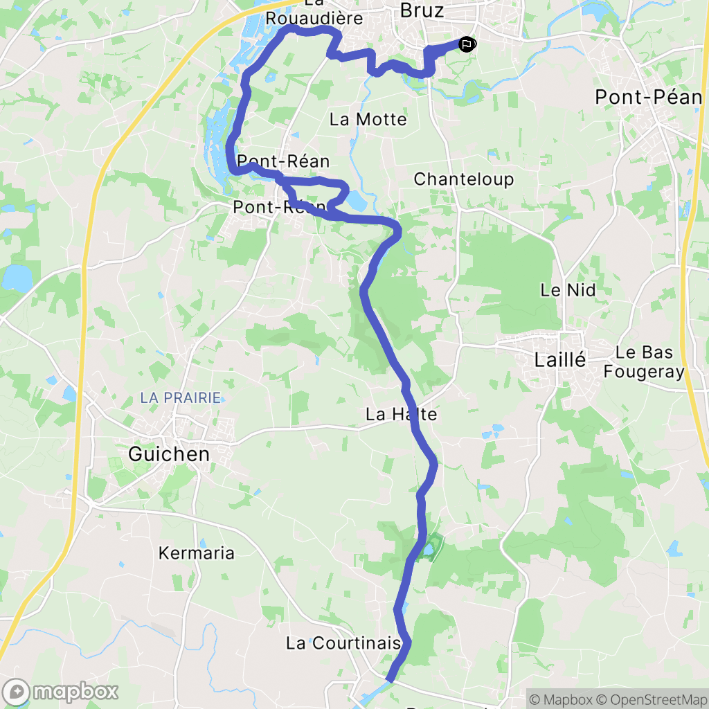 Bruz : carte du parcours de randonnée - France