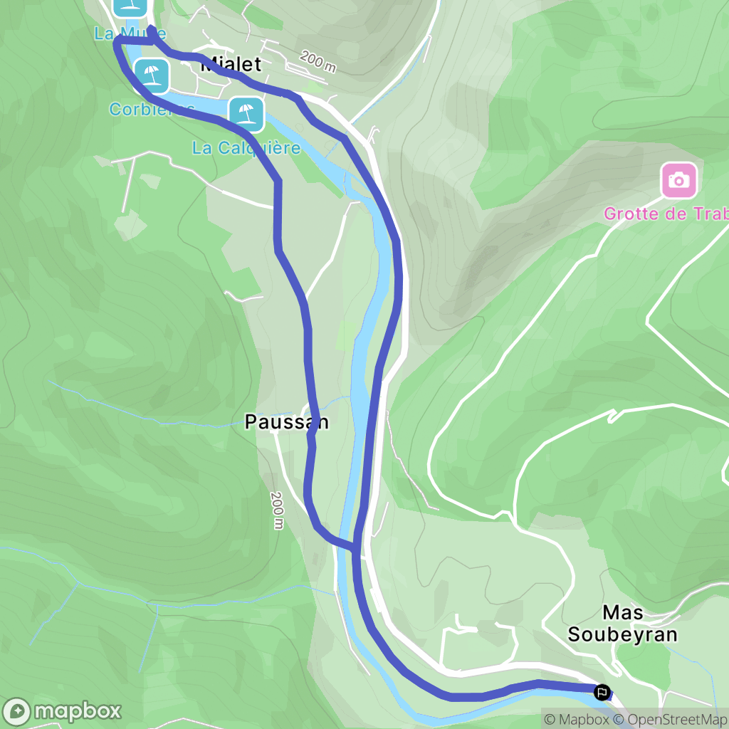 Mialet : carte du parcours de randonnée - France