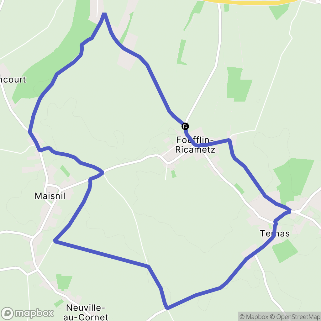 Foufflin-Ricametz : carte du parcours de randonnée - France
