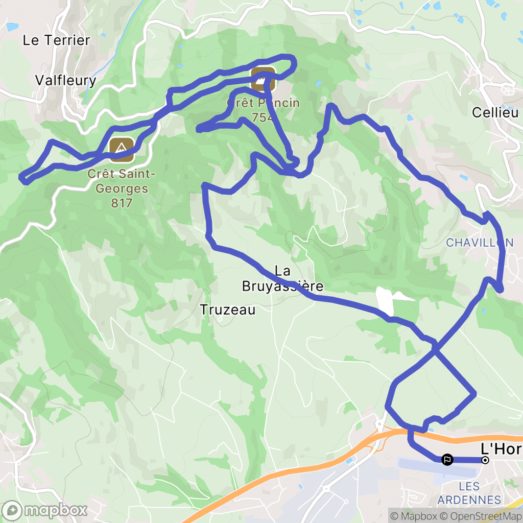 L'Horme : carte du parcours de randonnée - France
