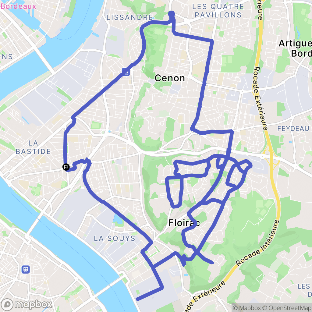 Bordeaux : carte du parcours de randonnée - France