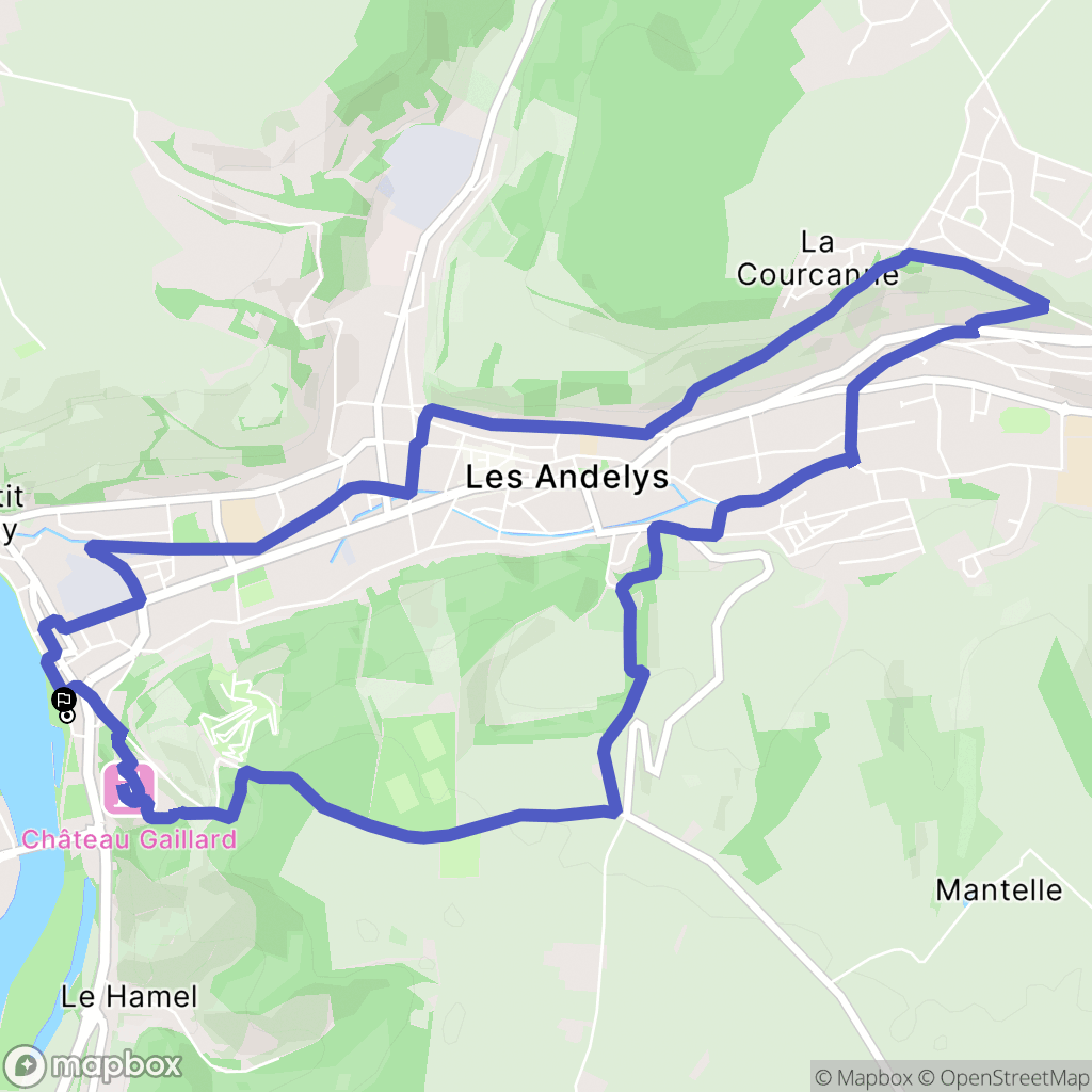 Les Andelys : carte du parcours de randonnée - France