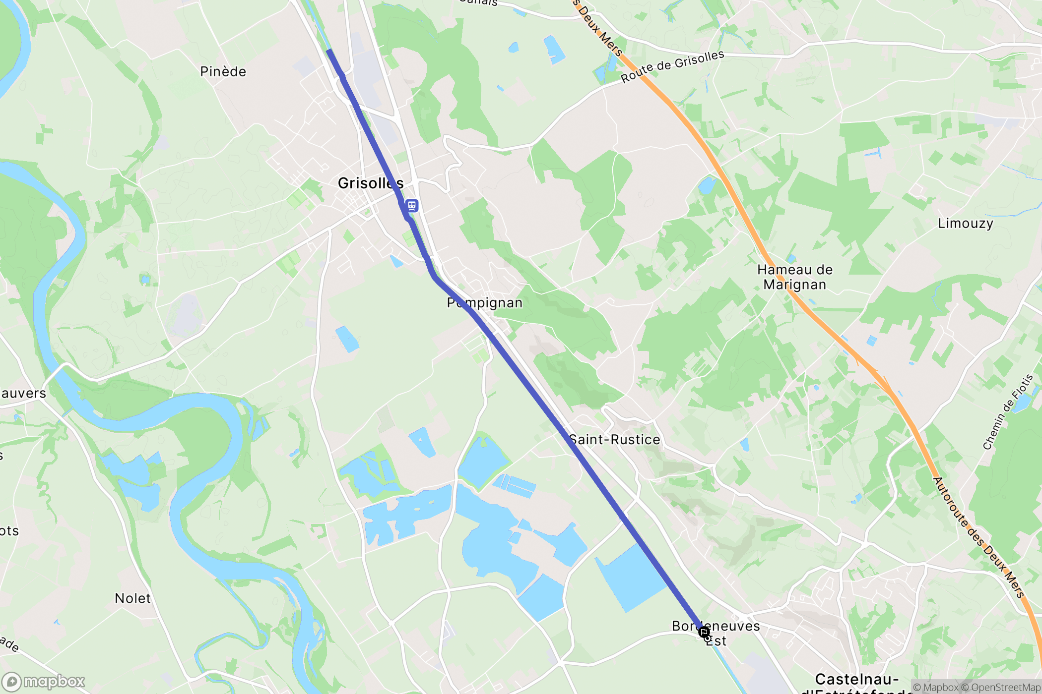 Castelnau-d'Estrétefonds : carte du parcours de randonnée - France