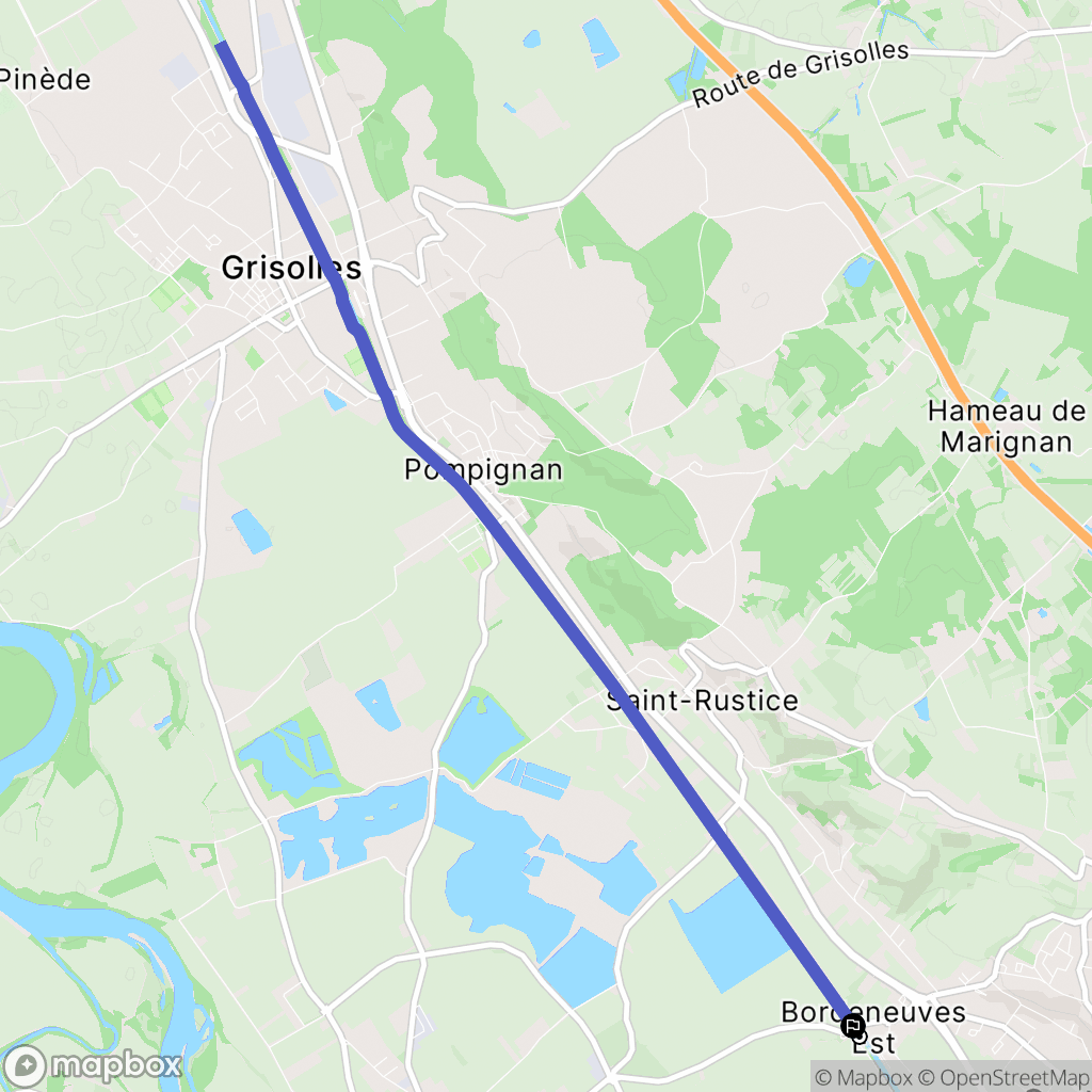 Castelnau-d'Estrétefonds : carte du parcours de randonnée - France