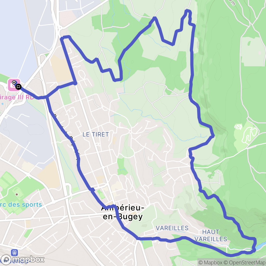 Ambérieu-en-Bugey : carte du parcours de randonnée - France