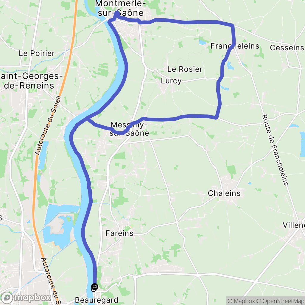 Beauregard : carte du parcours de randonnée - France