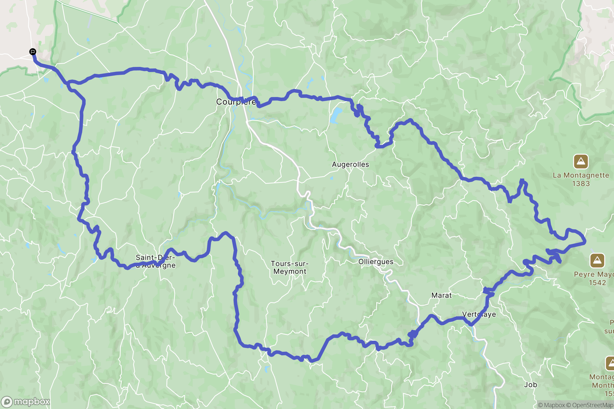 Ravel : carte du parcours de randonnée - France
