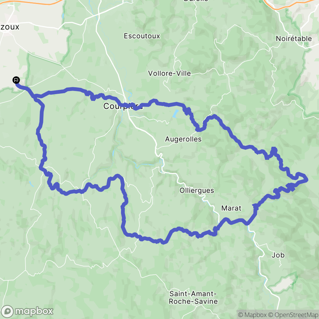 Ravel : carte du parcours de randonnée - France