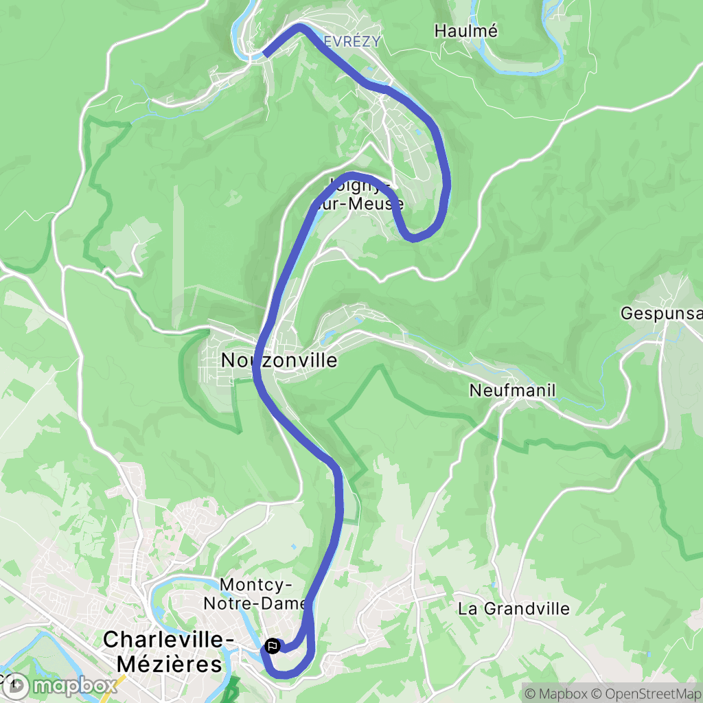 Montcy-Notre-Dame : carte du parcours de randonnée - France