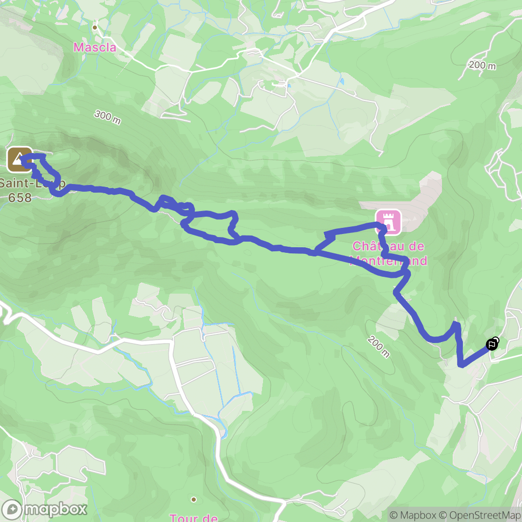 Saint-Mathieu-de-Tréviers : carte du parcours de randonnée - France