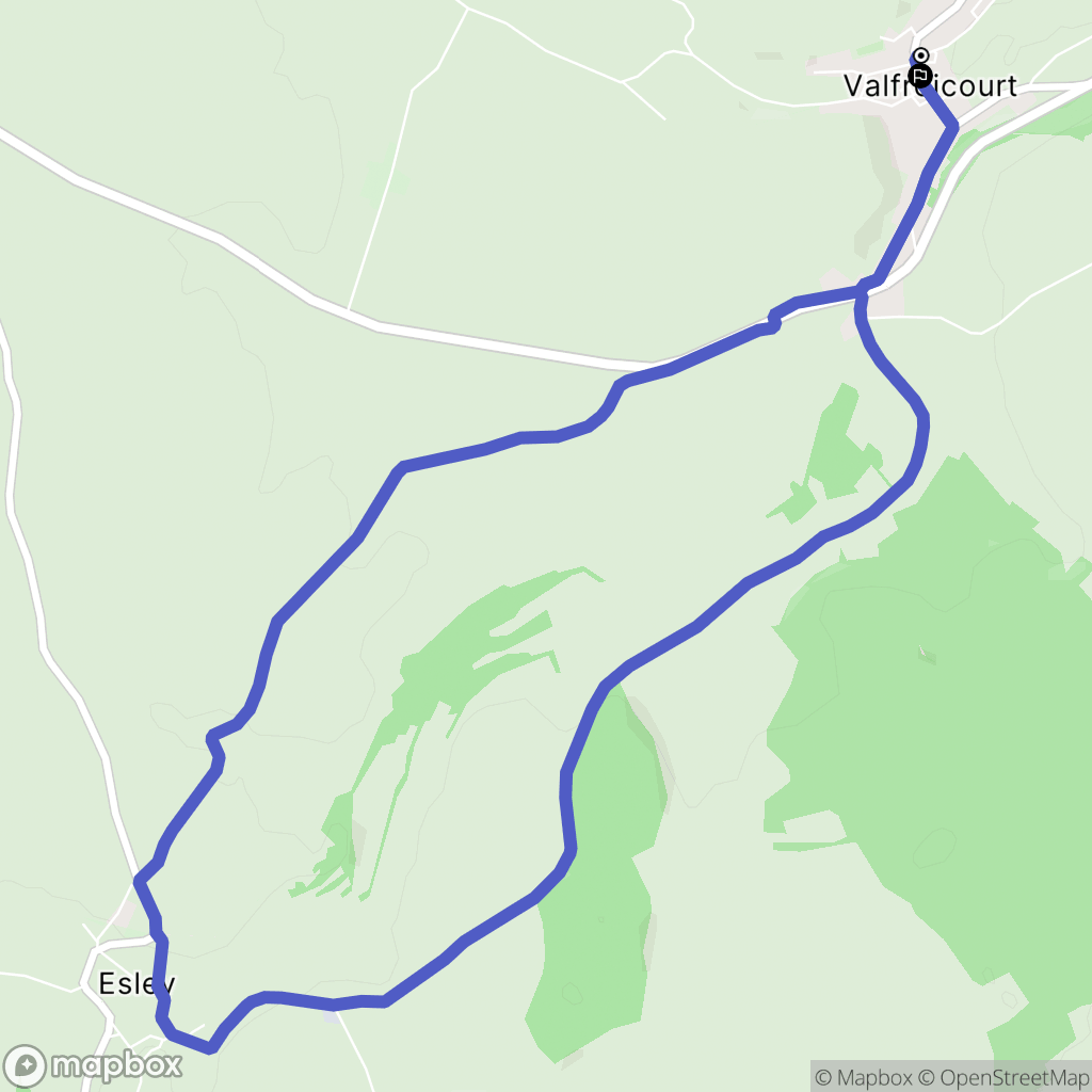 Valfroicourt : carte du parcours de randonnée - France