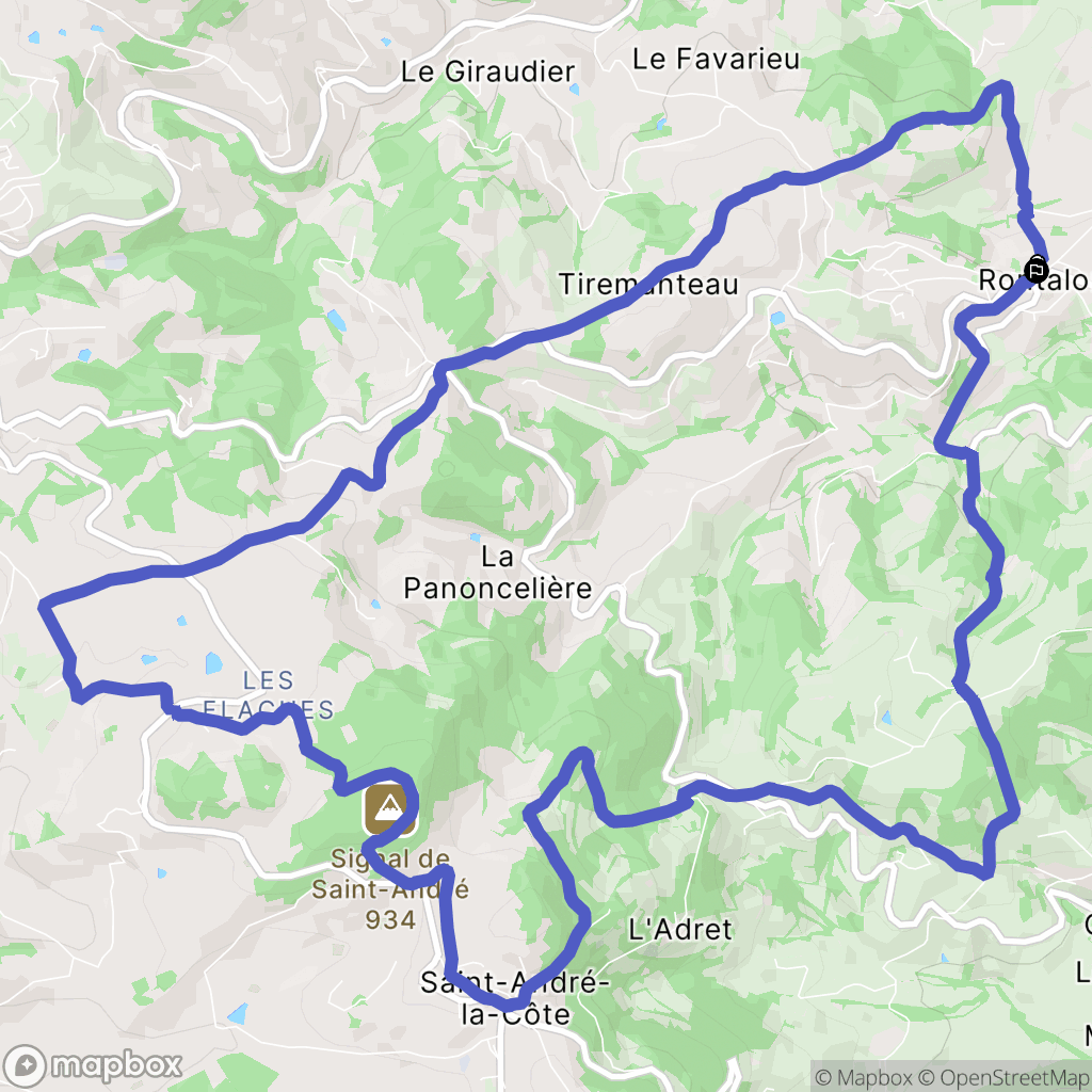 Rontalon : carte du parcours de randonnée - France