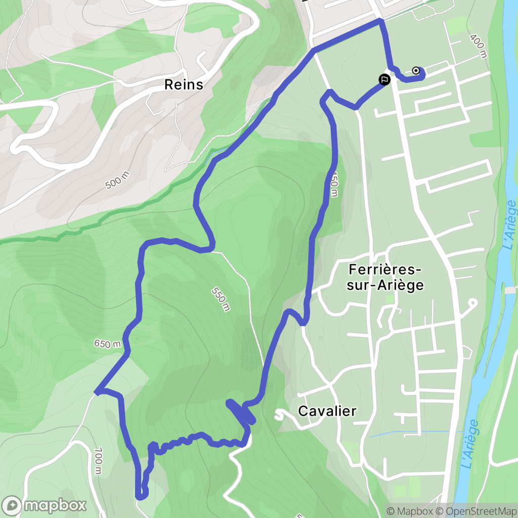 Ferrières-sur-Ariège : carte du parcours de randonnée - France