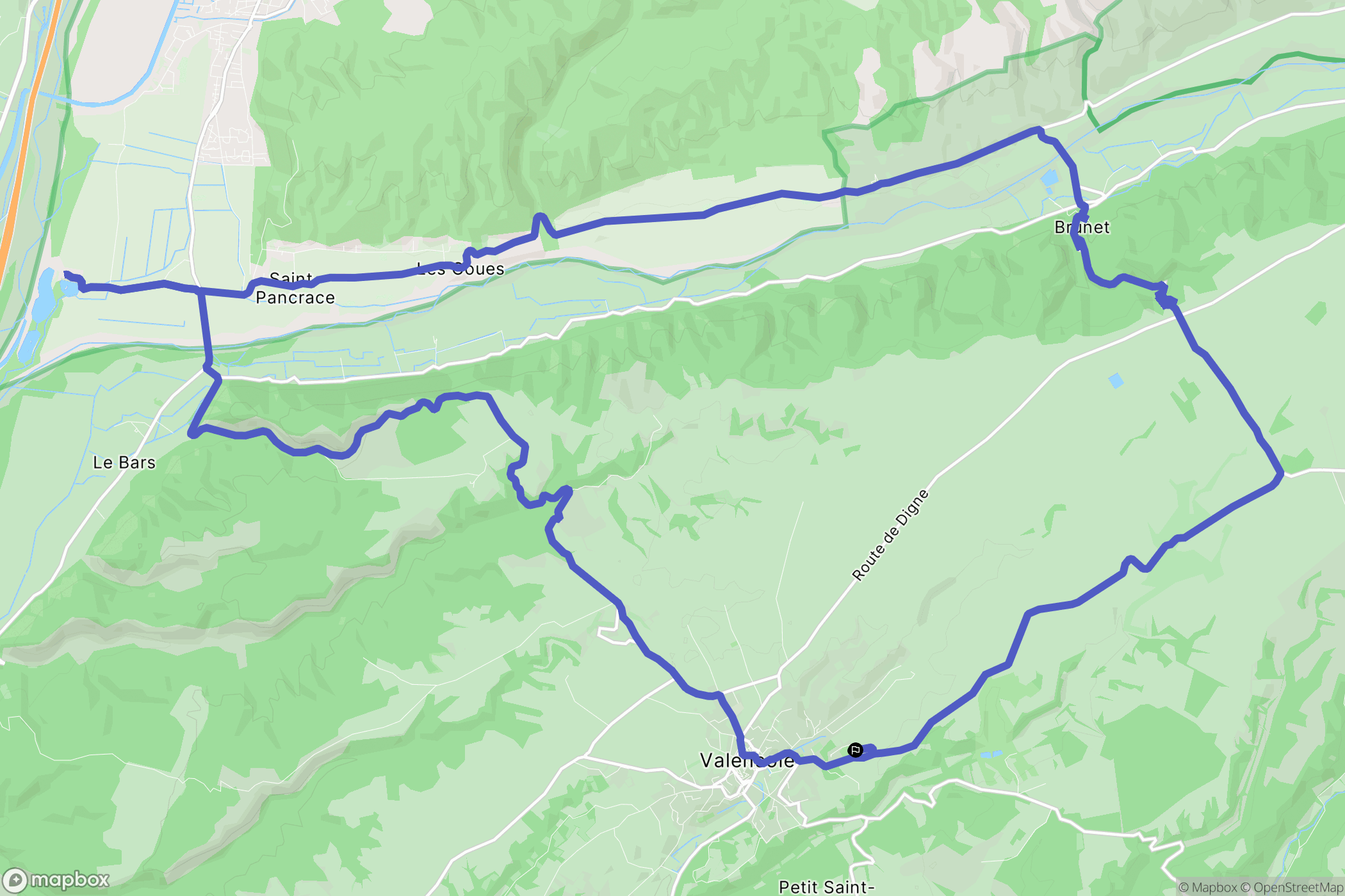 Valensole : carte du parcours de randonnée - France