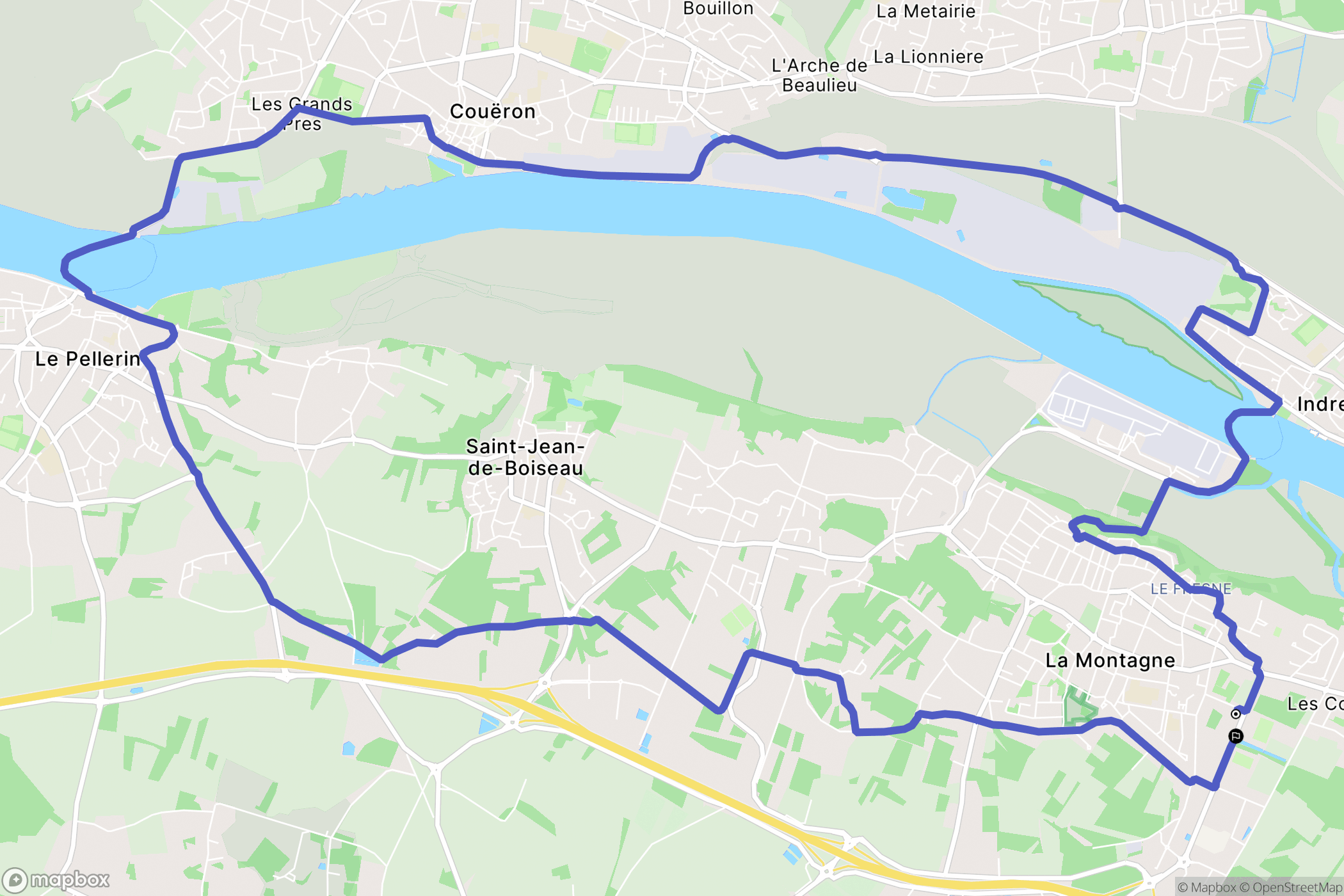 La Montagne : carte du parcours de randonnée - France