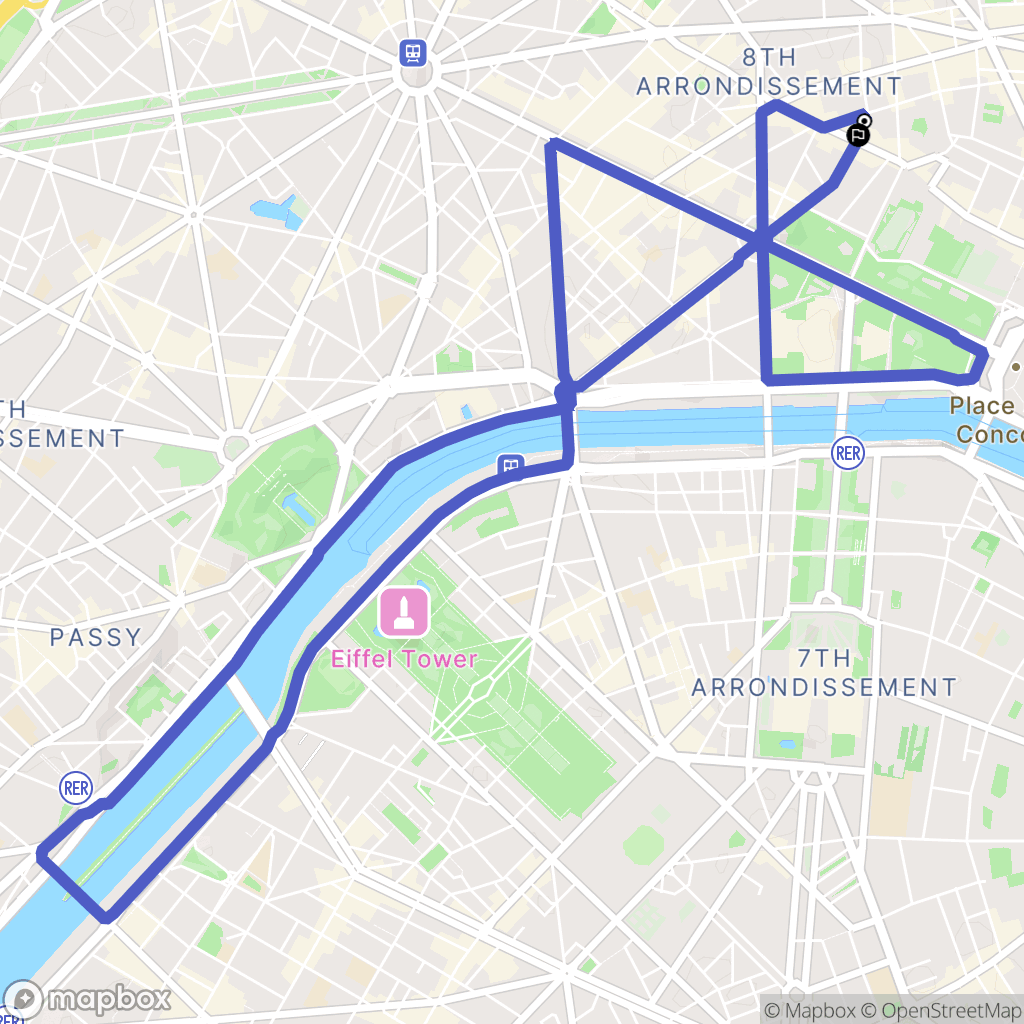 Paris : carte du parcours de randonnée - France