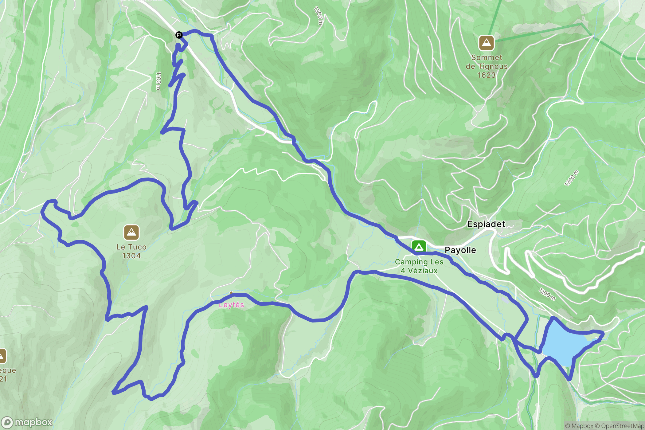 Campan : carte du parcours de randonnée - France