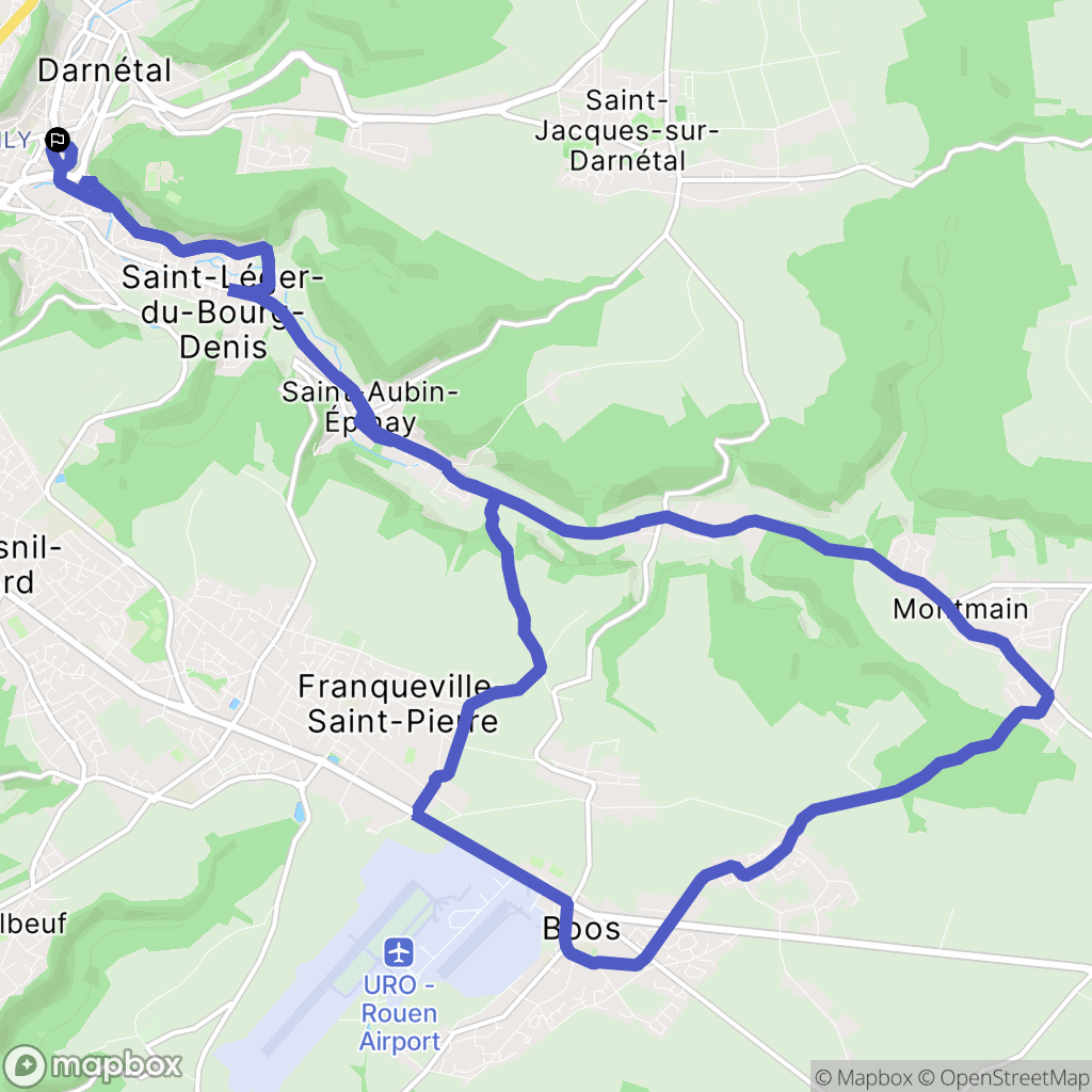 Darnétal : carte du parcours de randonnée - France