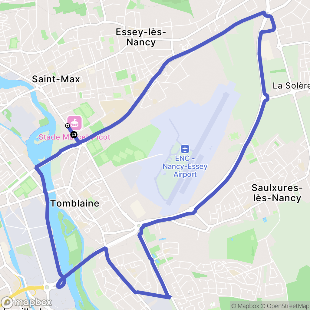 Tomblaine : carte du parcours de randonnée - France