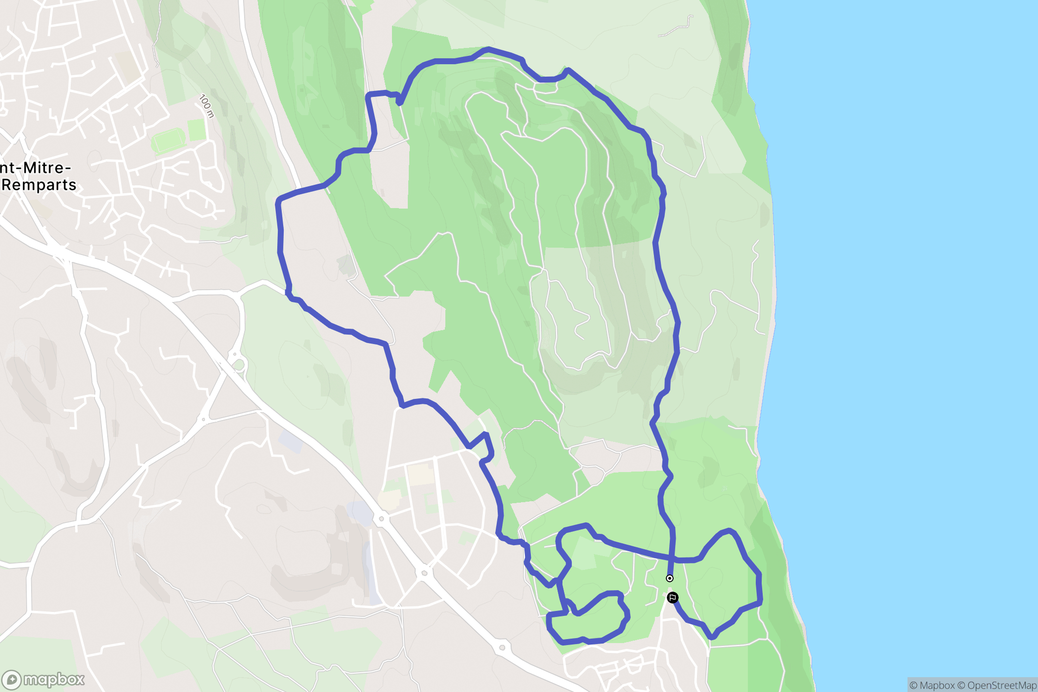 Martigues : carte du parcours de randonnée - France