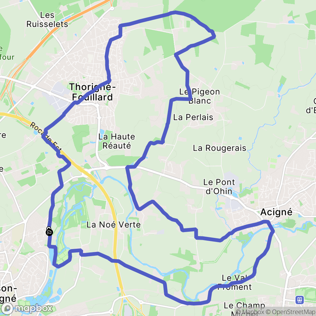 Thorigné-Fouillard : carte du parcours de randonnée - France
