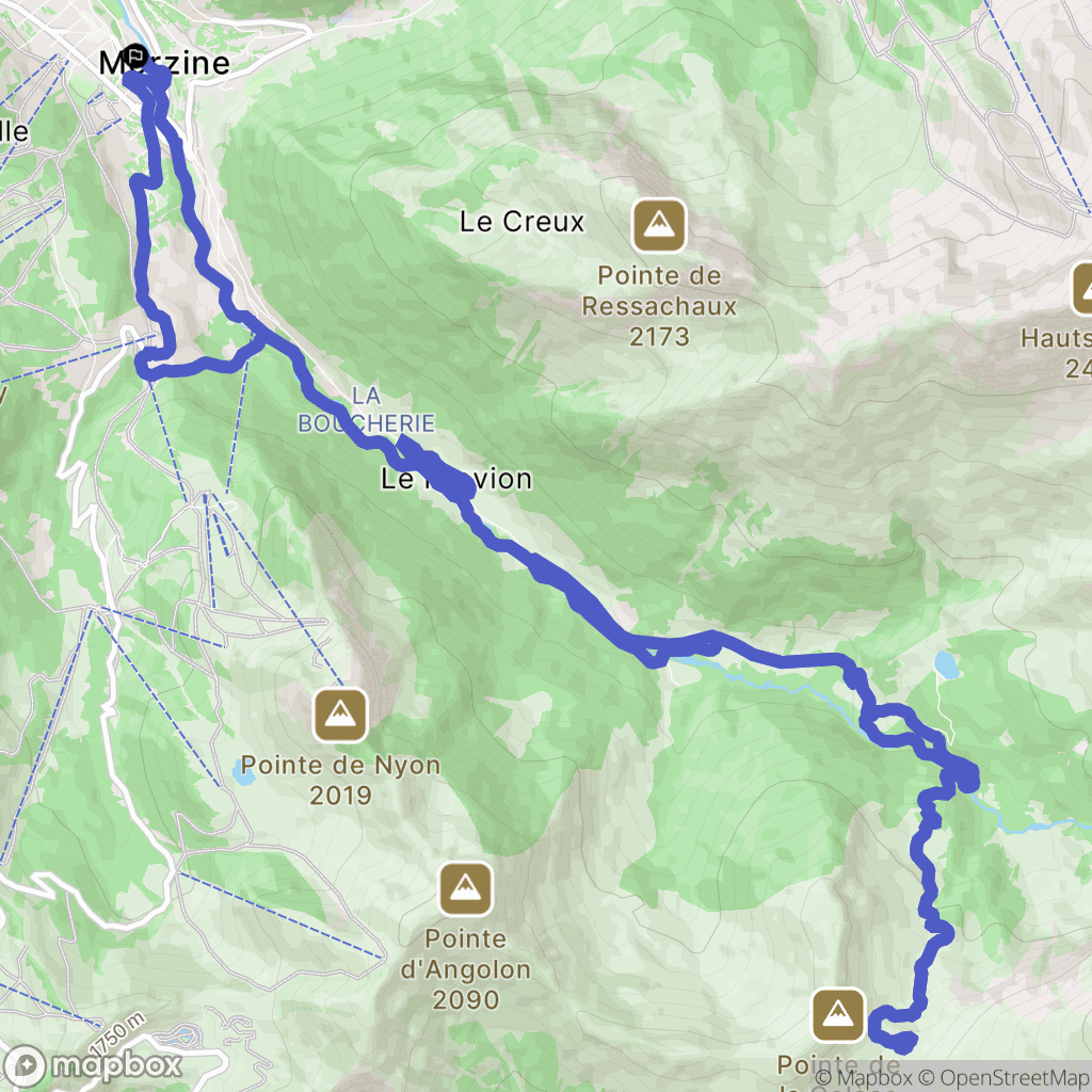 Morzine : carte du parcours de randonnée - France