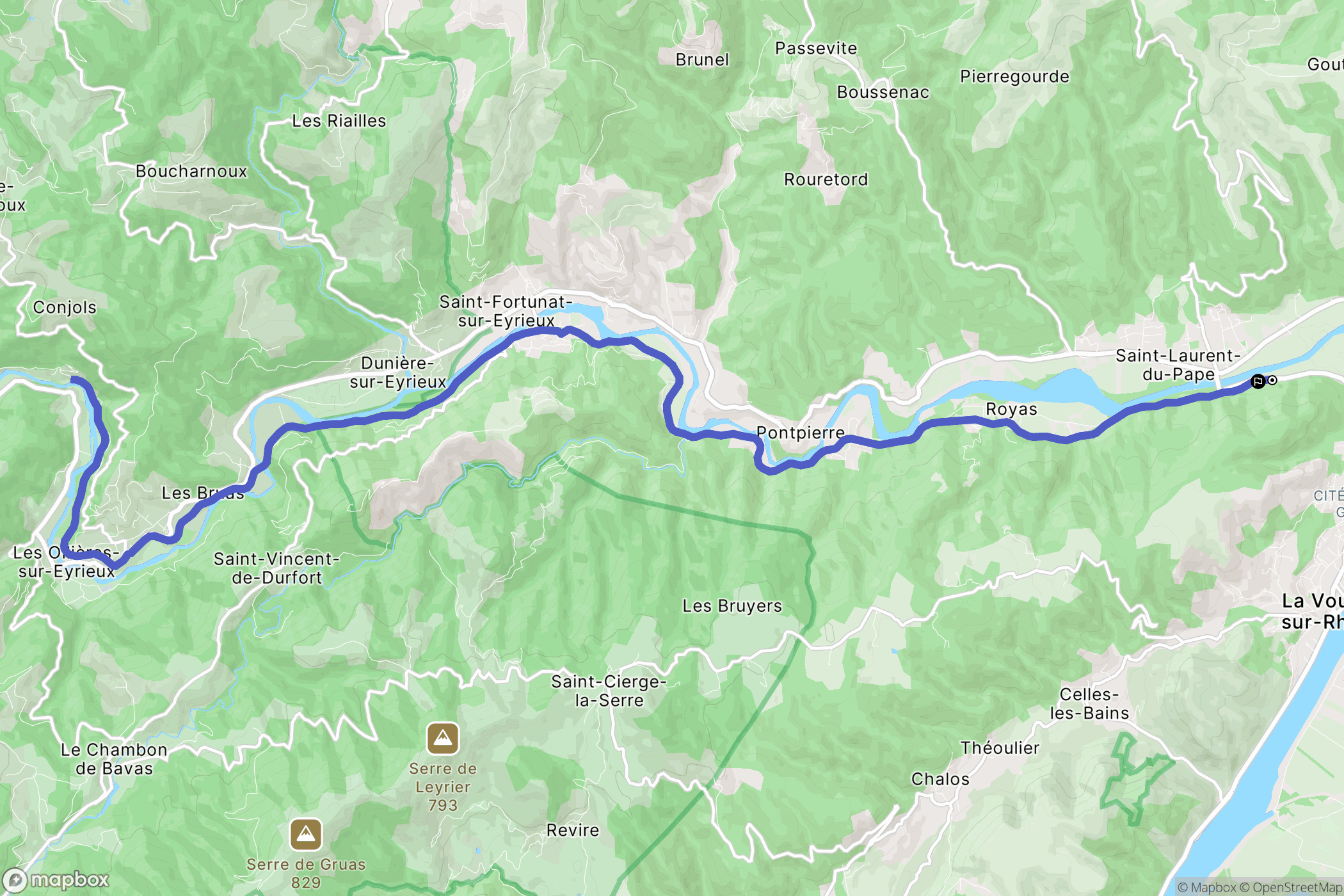 Saint-Laurent-du-Pape : carte du parcours de randonnée - France